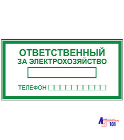 Знак "Ответственный за электрохозяйство" B-03