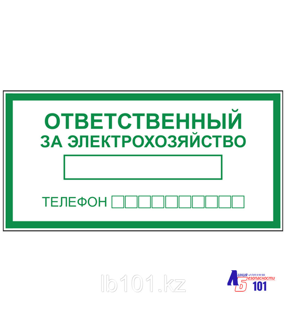 Знак "Ответственный за электрохозяйство" B-03