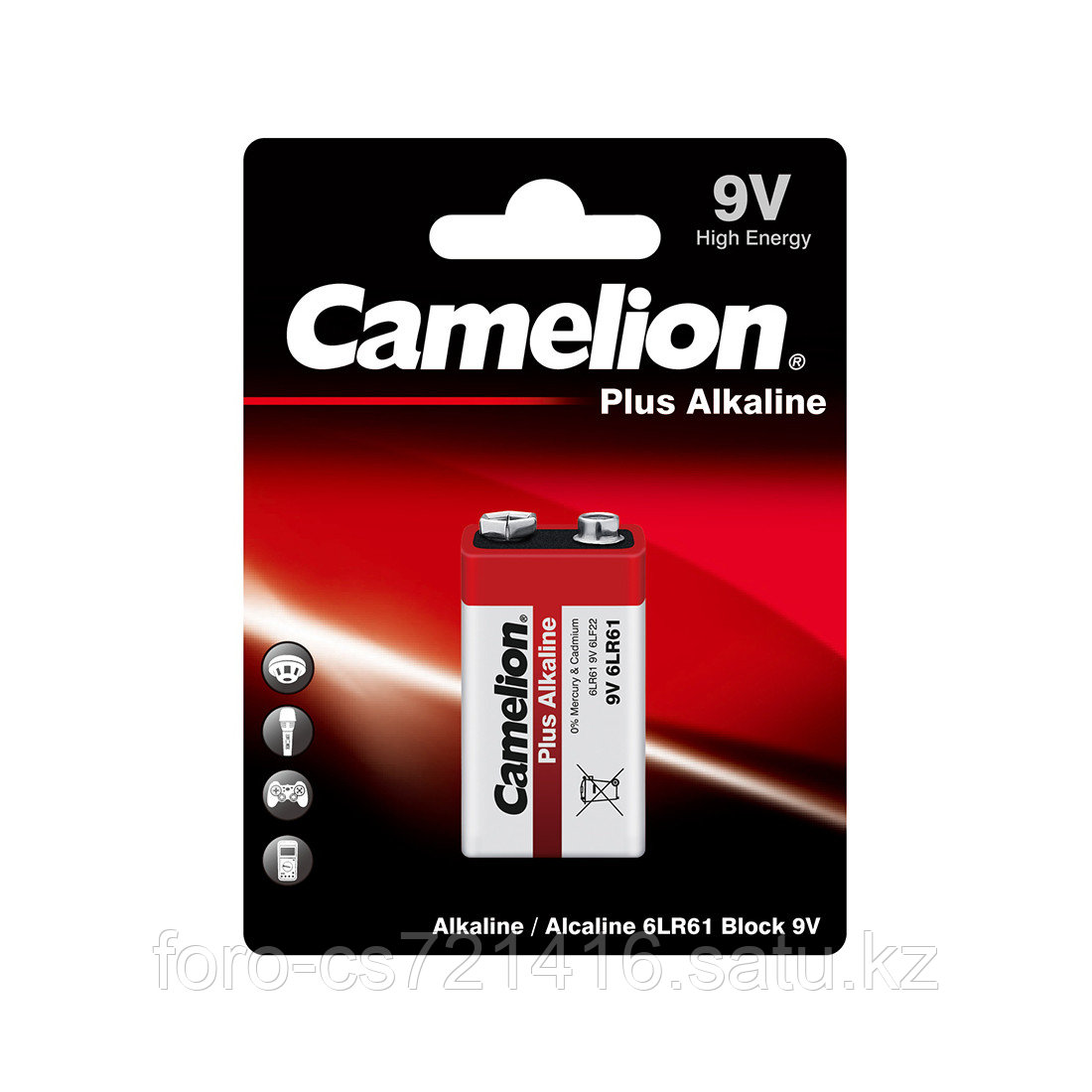 Батарейка CAMELION Plus Alkaline 6LR61-BP1 - фото 1 - id-p91022546