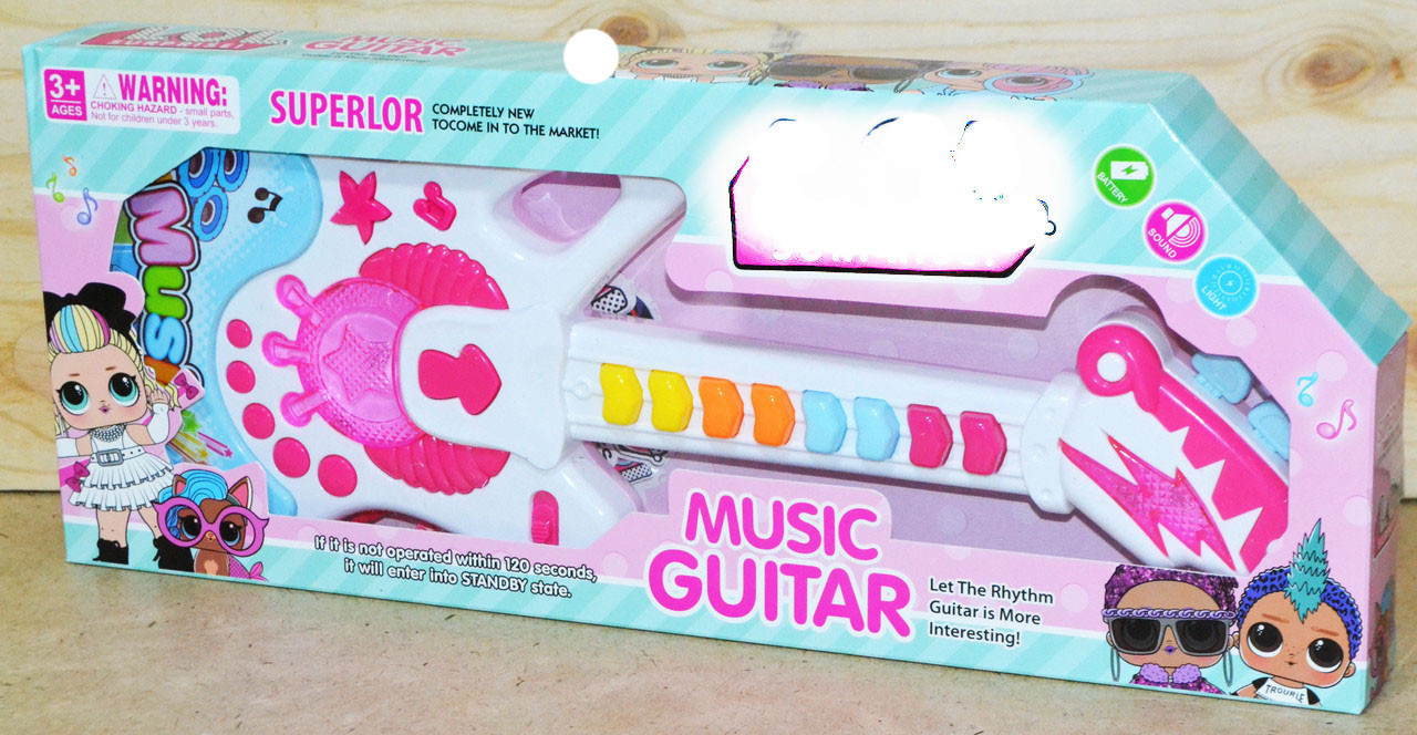 662-1 Гитара Musik Guitar муз/свет на батарейках 38*15