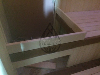 Финская сауна во время проведения работ.