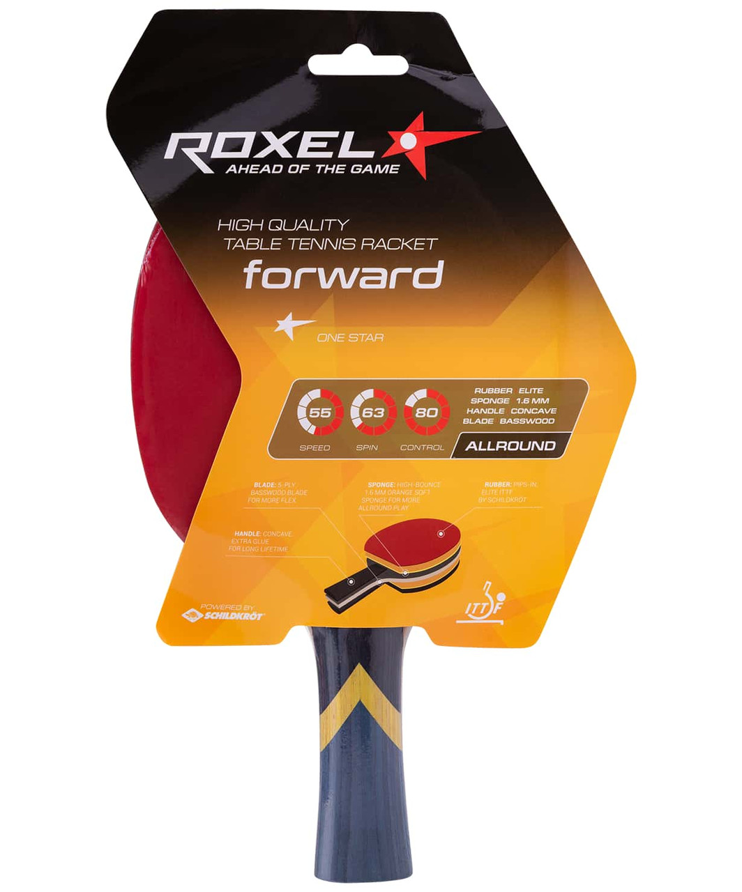 Ракетка для настольного тенниса 1* Forward, коническая Roxel