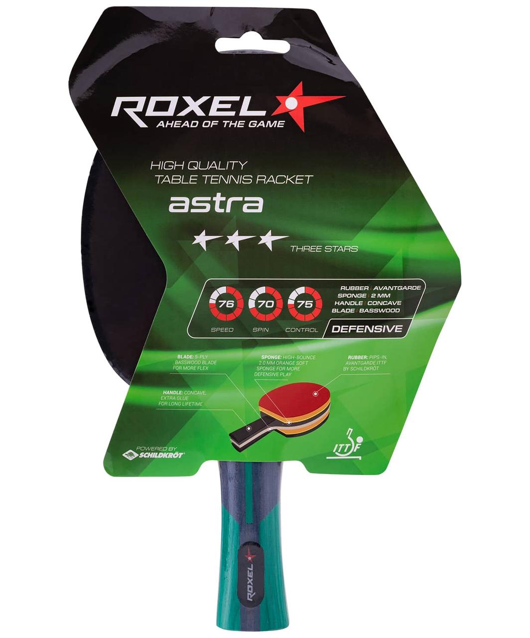 Ракетка для настольного тенниса 3* Astra, коническая Roxel