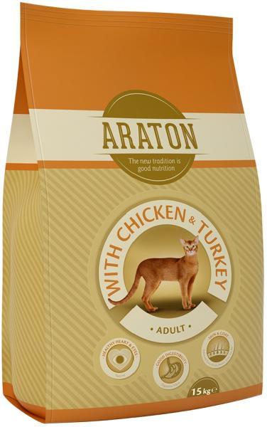 Корм Araton Cat Adult Outdoor курица и индейка 15 кг