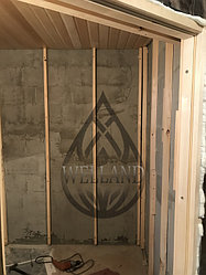 Финская сауна во время проведения работ.