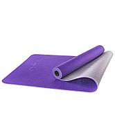 Коврик для йоги FM-201, TPE, 173x61x0,5 см, фиолетовый/серый Starfit