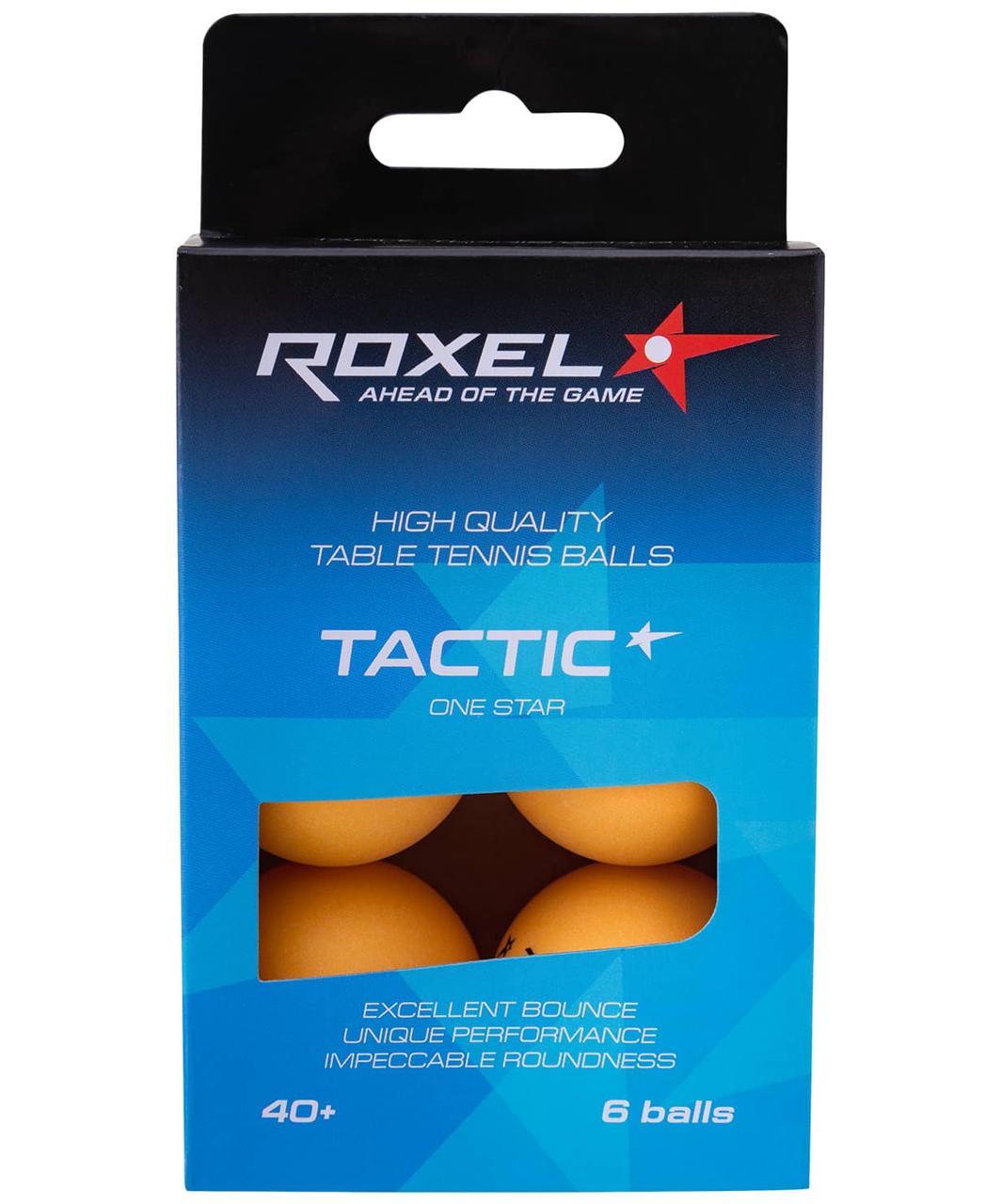 Мяч для настольного тенниса 1* Tactic, оранжевый, 6 шт. Roxel