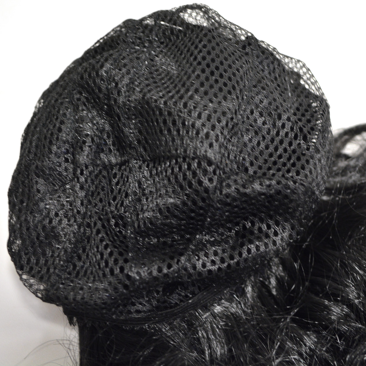 Парик искусственный с челкой длинный с легкими локонами 60 см черный - фото 4 - id-p91039397