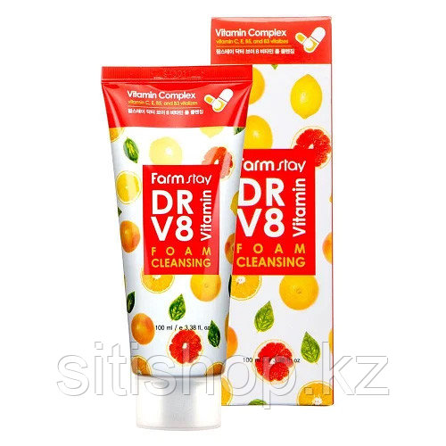 Farm Stay DR.V8 Vitamin Foam Cleansing - Пенка для умывания с комплексом витаминов - фото 1 - id-p91039251
