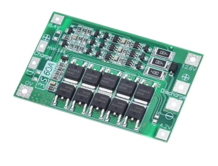 Контроллер заряда li-ion аккумуляторов с защитой и балансировкой BmS 3S 12.6V 60A - фото 1 - id-p91039412