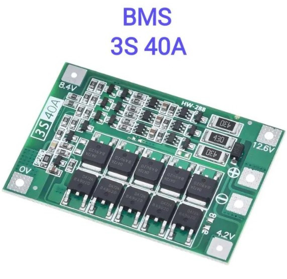 Плата модуль балансировки и защиты Li-ion батарей (BmS 3S 40A)