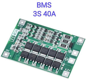 Плата модуль балансировки и защиты Li-ion батарей (BmS 3S 40A), фото 1