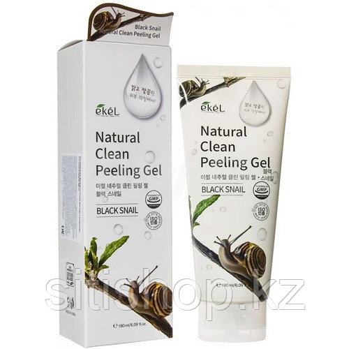 Ekel Black Snail Natural Clean Peeling Gel, 100мл - Пилинг-гель (скатка) для лица с экстрактом Муцина улитки