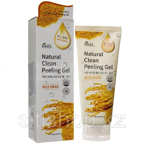 Ekel Rice Bran Natural Clean Peeling Gel, 100мл - Пилинг-гель (скатка) для лица с экстрактом коричневого риса