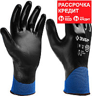 ЗУБР L, с полным обливом, перчатки маслобензостойкие тонкие ПНО-13 11279-L