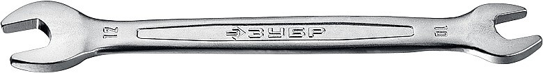ЗУБР 10х12 мм, Cr-V сталь, хромированный, гаечный ключ рожковый 27010-10-12_z01 Профессионал - фото 2 - id-p91050304