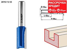 ЗУБР 12 x 25 мм, хвостовик 8 мм, фреза пазовая прямая 28753-12-25 Профессионал