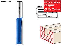 ЗУБР 16 x 51 мм, хвостовик 12 мм, фреза пазовая прямая, удлиненная 28754-16-51 Профессионал