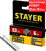 STAYER скобы тип 53 (A / 10 / JT21), 6 мм, 1000 шт., закаленные, особотвердые, скобы для степлера тонкие