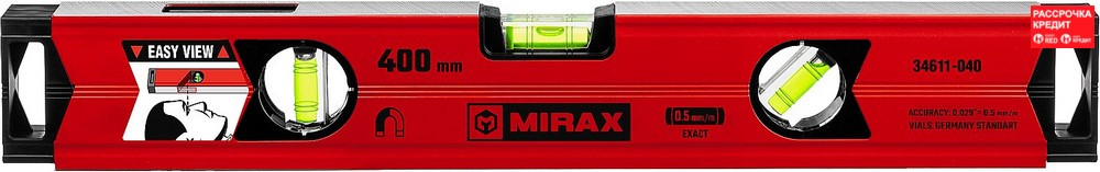 MIRAX 400 мм, магнитный строительный уровень 34611-040