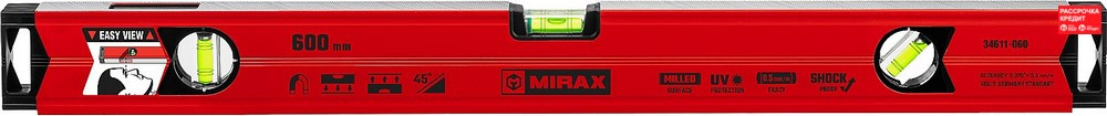 MIRAX 600 мм, магнитный строительный уровень 34611-060 - фото 1 - id-p91050762