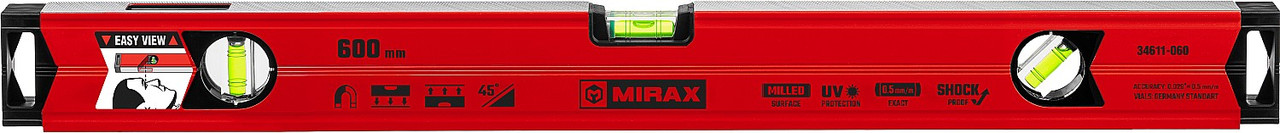 MIRAX 600 мм, магнитный строительный уровень 34611-060 - фото 2 - id-p91050762