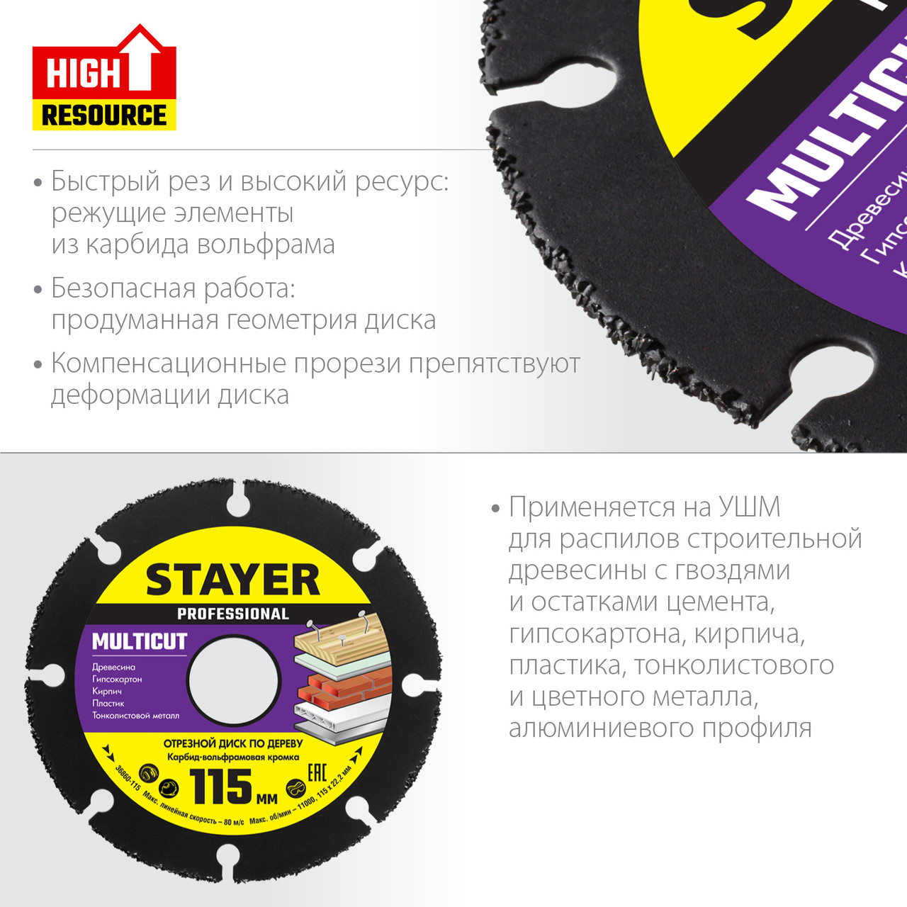 STAYER Ø 115 мм, отрезной диск для УШМ 36860-115 - фото 3 - id-p91050820