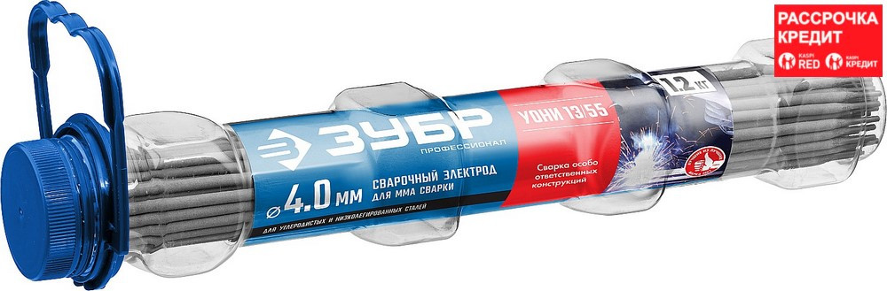 ЗУБР электрод УОНИ 13/55 с основным покрытием, прочность шва не менее 520МПа, сварка током обратной