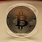 Сувенирная монета Bitcoin (Биткоин), серебро, толщина 3 мм, фото 3