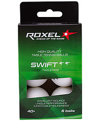 Мяч для настольного тенниса 2* Swift, белый, 6 шт. Roxel