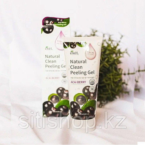 Ekel Acai Berry Natural Clean Peeling Gel, 100мл - Пилинг-гель (скатка) для лица с экстрактом ягоды Асай