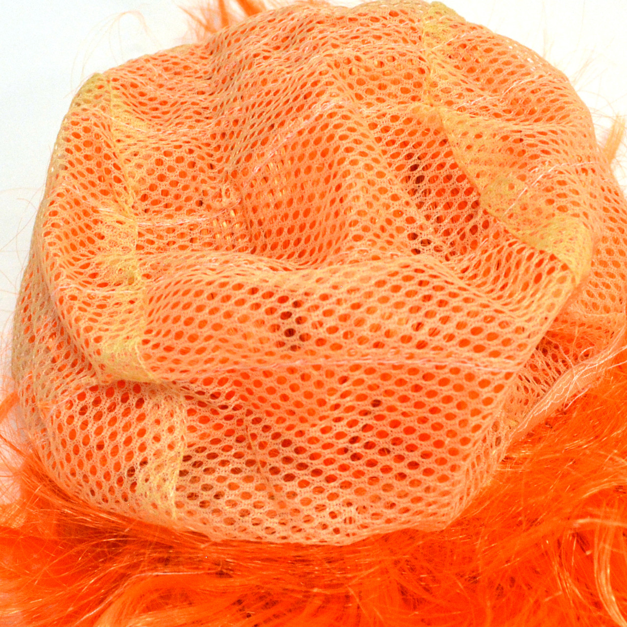 Парик искусственный с челкой длинный с легкими локонами 60 см неоново оранжевый - фото 5 - id-p91058988