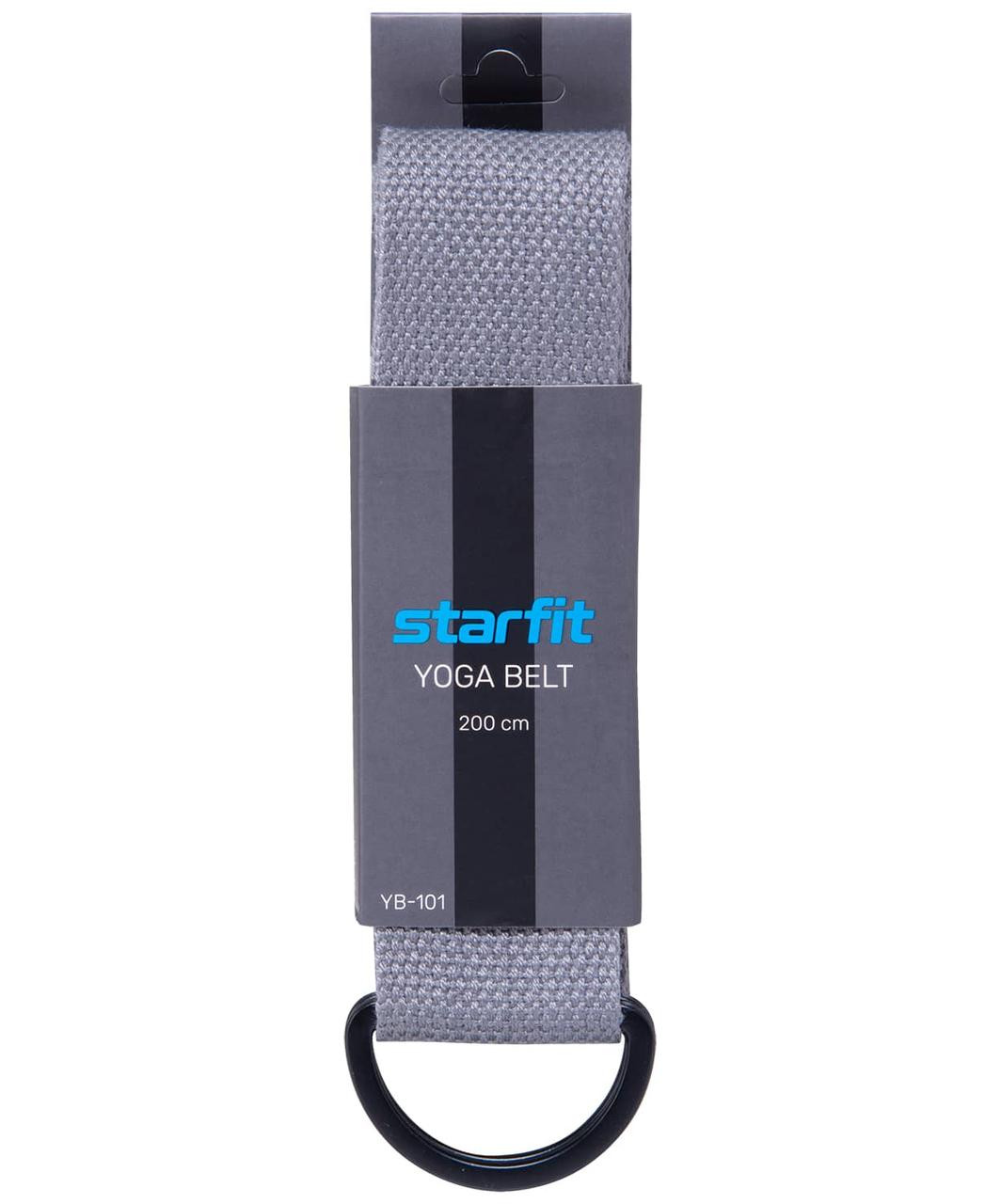 Ремень для йоги YB-101, 200 см, серый Starfit