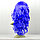Парик искусственный с челкой длинный с легкими локонами 60 см неоново синий, фото 3