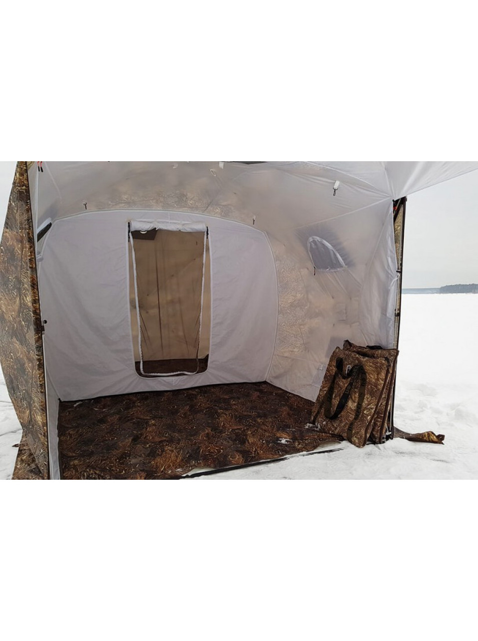 Палатка всесезонная Берег Кубоид 4.40 двухслойная, непромокаемый пол из ПВХ размер 4,4 x 2.2 x 1.9 м - фото 4 - id-p91070563