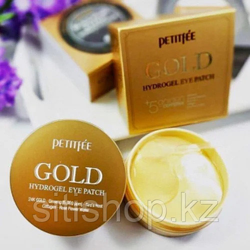 Petitfee Gold Hydrogel Eye Patch - Петитфи Гидрогелевые патчи для области вокруг глаз с золотом 60шт