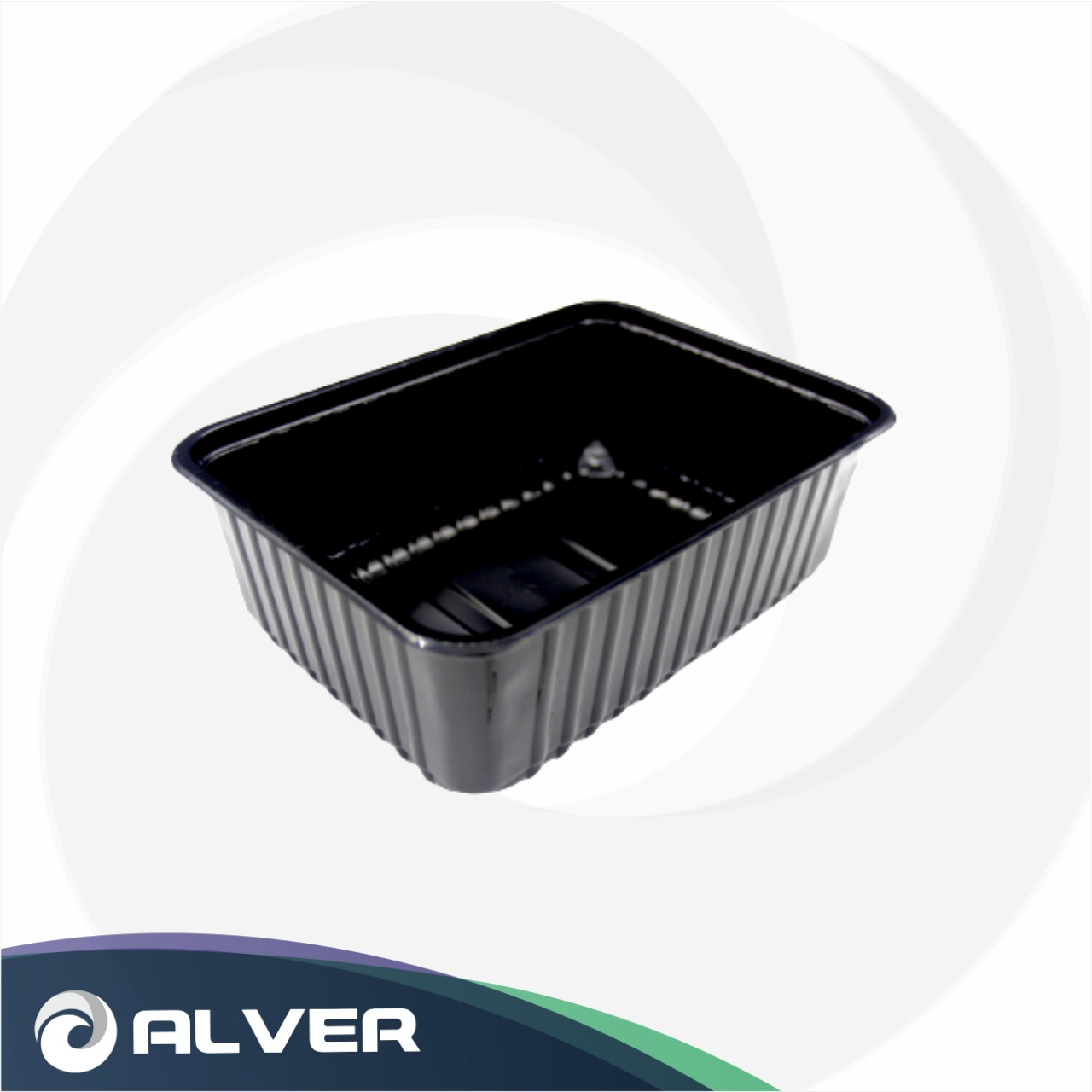 Контейнер 1000мл ЧЕРНЫЙ ПП 186*132 Ake Plast