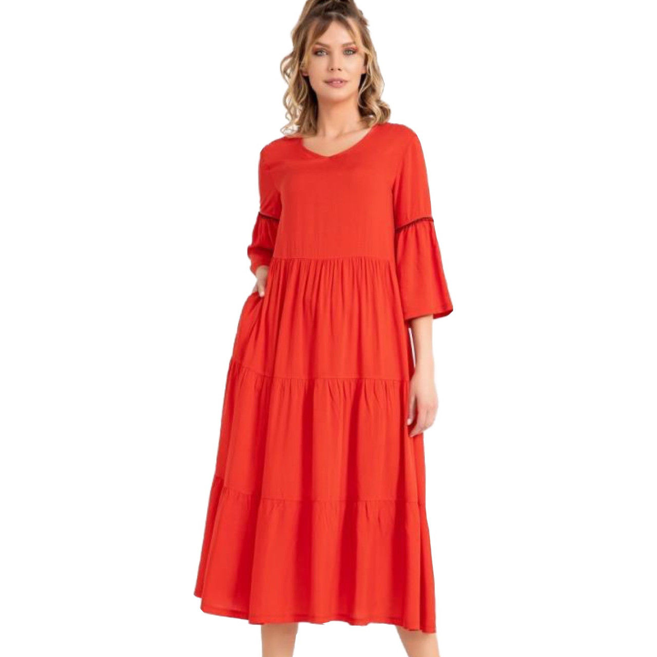 Платье домашнее женское L / 46-48, Красный - фото 1 - id-p91051478