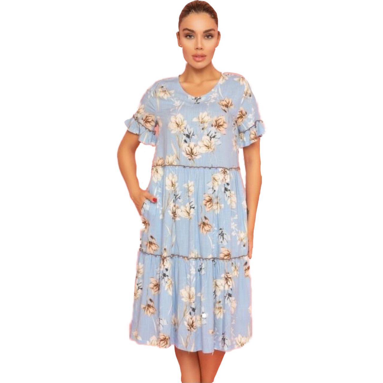 Платье домашнее женское XL / 48-50, Голубой - фото 1 - id-p91051487