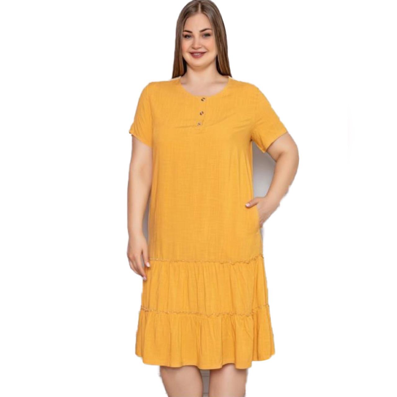 Платье домашнее женское 2XL / 52-54, Оранжевый - фото 2 - id-p91051507