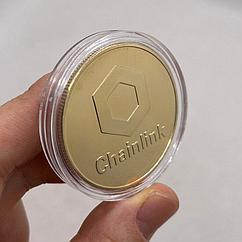 Сувенирная монета Chainlink, золото, толщина 3 мм