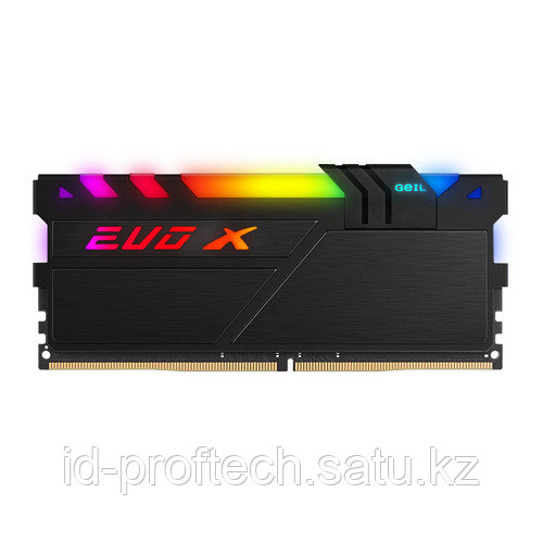 Оперативная память 16GB Kit (2x8GB) GEIL DDR4 PC4-24000 3000MHz EVO X II Black с RGB подсветкой 16-18-18-36 - фото 1 - id-p91076304