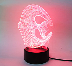 3D светильник, рыба