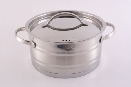5222 FISSMAN Кастрюля NEO 18x9 см / 2,2 л со стальной крышкой (нерж. сталь)