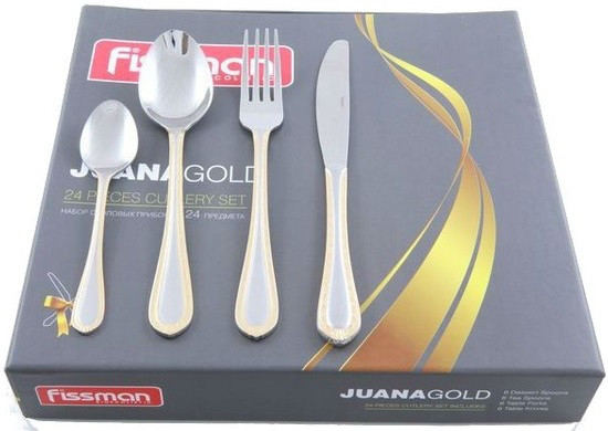 3187 FISSMAN Набор столовых приборов Juana gold золотистый 24 пр. (нерж. сталь)