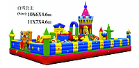 Уличный надувной батут "Замок Белоснежки" 11х7х4,6м