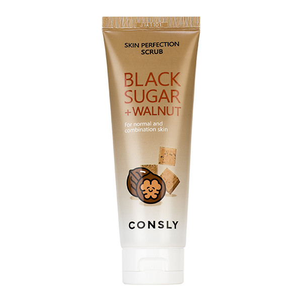 Consly Очищающий скраб на основе чёрного сахара Black Sugar + Walnut Skin Perfection Scrub / 120 мл.