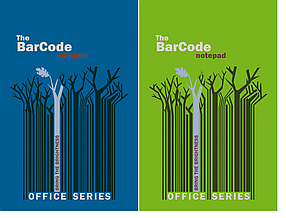 Блокнот А4, 50л"Штрих-код: деревья, синий/зеленый"