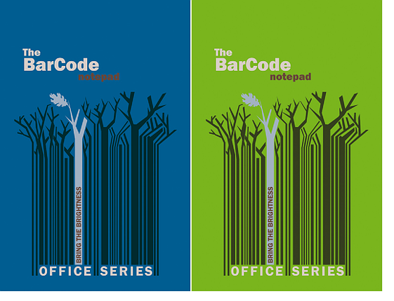 Блокнот А4, 50л"Штрих-код: деревья, синий/зеленый", фото 2