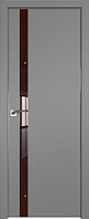 Дверь межкомнатная 6Е со стеклом Грей, Lacobel Коричневый лак, 600